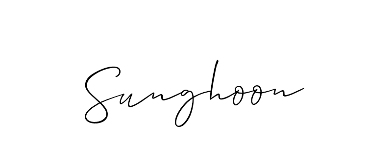 You should practise on your own different ways (Allison_Script) to write your name (Sunghoon) in signature. don't let someone else do it for you. Sunghoon signature style 2 images and pictures png