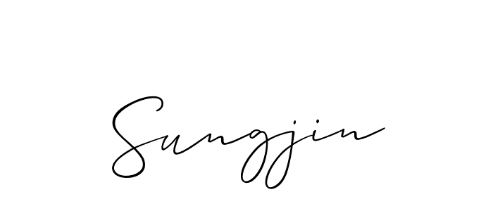 Design your own signature with our free online signature maker. With this signature software, you can create a handwritten (Allison_Script) signature for name Sungjin. Sungjin signature style 2 images and pictures png