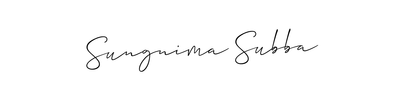 How to make Sungnima Subba name signature. Use Allison_Script style for creating short signs online. This is the latest handwritten sign. Sungnima Subba signature style 2 images and pictures png
