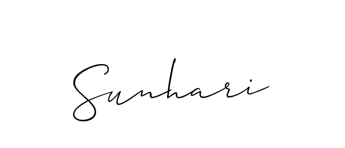 Sunhari stylish signature style. Best Handwritten Sign (Allison_Script) for my name. Handwritten Signature Collection Ideas for my name Sunhari. Sunhari signature style 2 images and pictures png