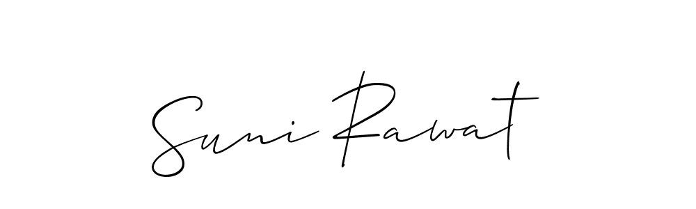 The best way (Allison_Script) to make a short signature is to pick only two or three words in your name. The name Suni Rawat include a total of six letters. For converting this name. Suni Rawat signature style 2 images and pictures png