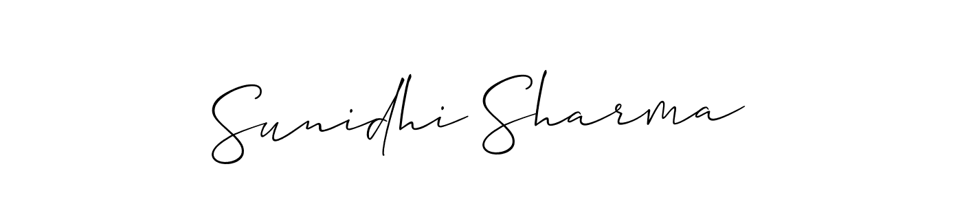 if you are searching for the best signature style for your name Sunidhi Sharma. so please give up your signature search. here we have designed multiple signature styles  using Allison_Script. Sunidhi Sharma signature style 2 images and pictures png