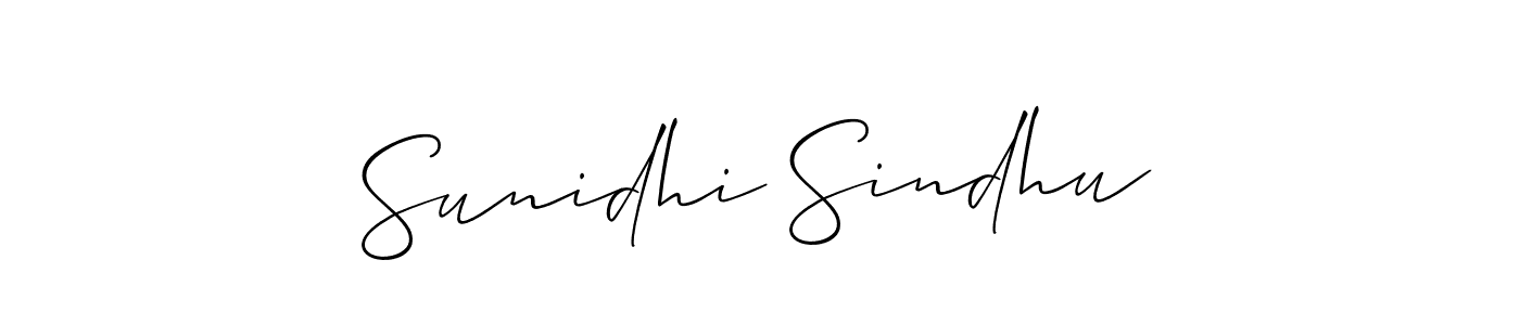 You should practise on your own different ways (Allison_Script) to write your name (Sunidhi Sindhu) in signature. don't let someone else do it for you. Sunidhi Sindhu signature style 2 images and pictures png