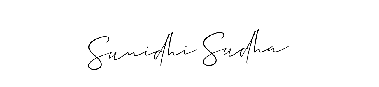 Create a beautiful signature design for name Sunidhi Sudha. With this signature (Allison_Script) fonts, you can make a handwritten signature for free. Sunidhi Sudha signature style 2 images and pictures png