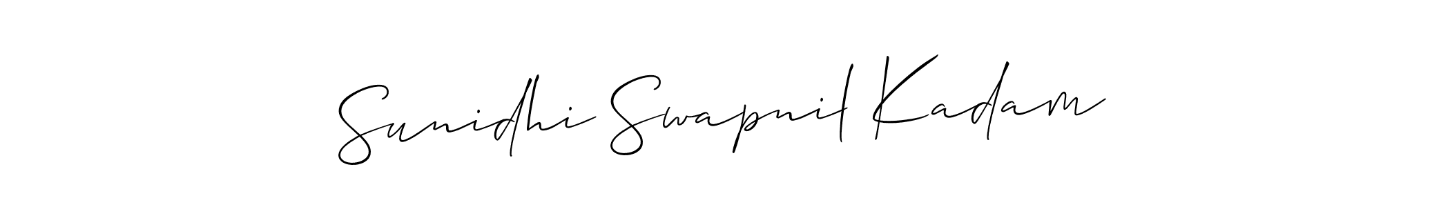 Create a beautiful signature design for name Sunidhi Swapnil Kadam. With this signature (Allison_Script) fonts, you can make a handwritten signature for free. Sunidhi Swapnil Kadam signature style 2 images and pictures png