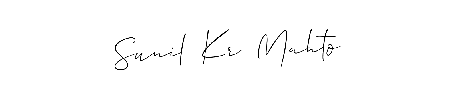 Make a beautiful signature design for name Sunil  Kr  Mahto. With this signature (Allison_Script) style, you can create a handwritten signature for free. Sunil  Kr  Mahto signature style 2 images and pictures png