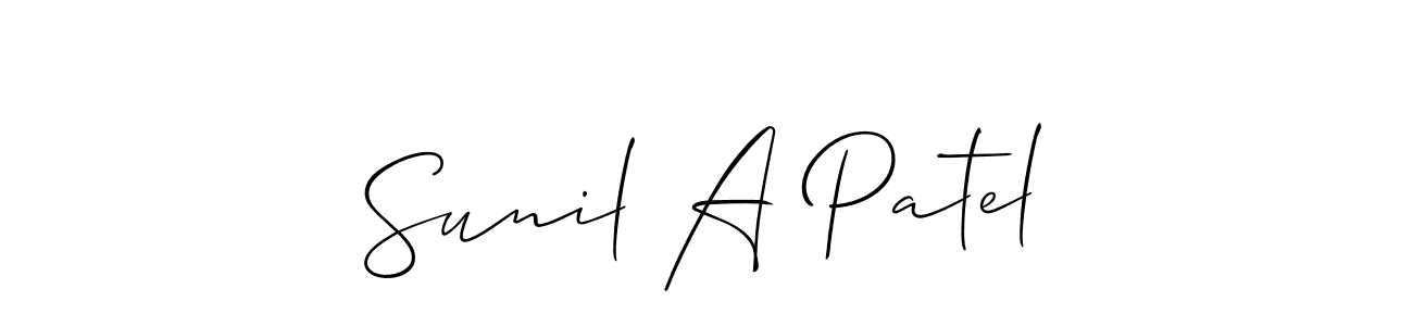 How to make Sunil A Patel name signature. Use Allison_Script style for creating short signs online. This is the latest handwritten sign. Sunil A Patel signature style 2 images and pictures png
