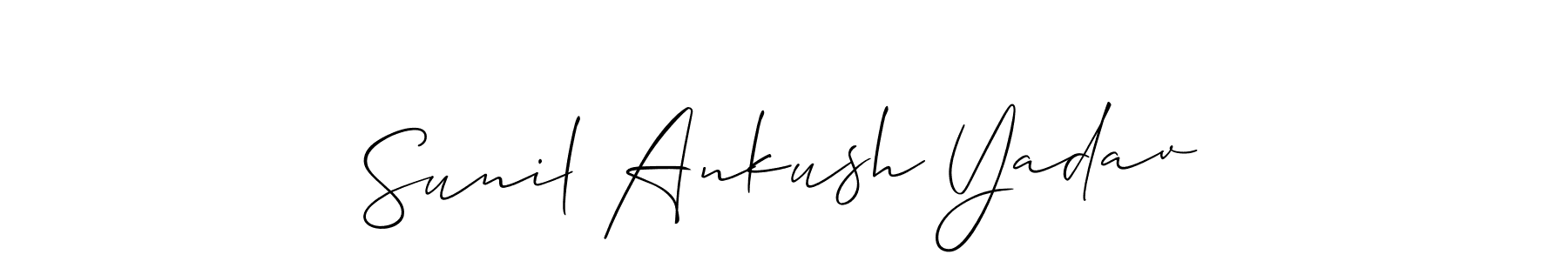 How to make Sunil Ankush Yadav name signature. Use Allison_Script style for creating short signs online. This is the latest handwritten sign. Sunil Ankush Yadav signature style 2 images and pictures png