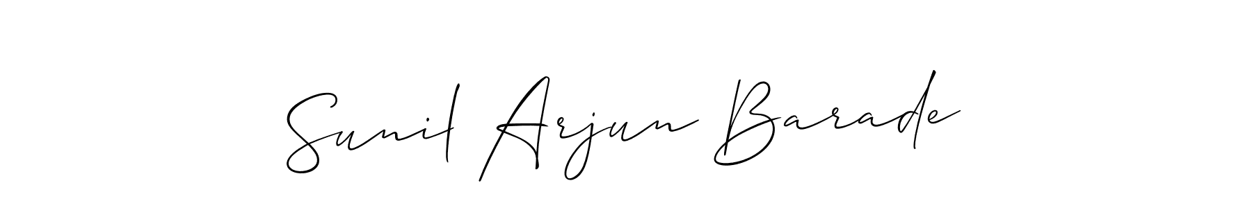 if you are searching for the best signature style for your name Sunil Arjun Barade. so please give up your signature search. here we have designed multiple signature styles  using Allison_Script. Sunil Arjun Barade signature style 2 images and pictures png