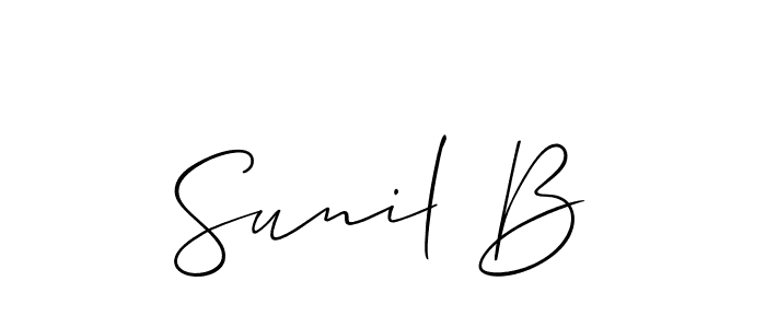 It looks lik you need a new signature style for name Sunil B. Design unique handwritten (Allison_Script) signature with our free signature maker in just a few clicks. Sunil B signature style 2 images and pictures png