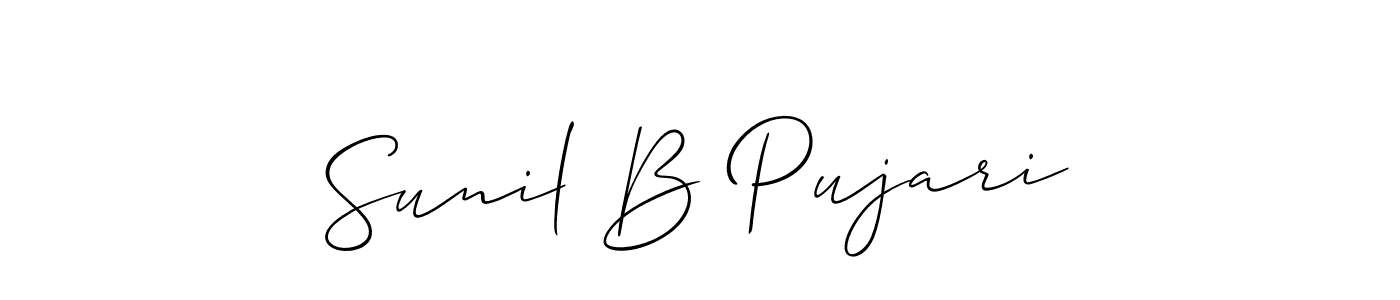 The best way (Allison_Script) to make a short signature is to pick only two or three words in your name. The name Sunil B Pujari include a total of six letters. For converting this name. Sunil B Pujari signature style 2 images and pictures png