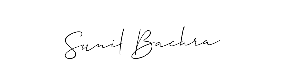It looks lik you need a new signature style for name Sunil Bachra. Design unique handwritten (Allison_Script) signature with our free signature maker in just a few clicks. Sunil Bachra signature style 2 images and pictures png
