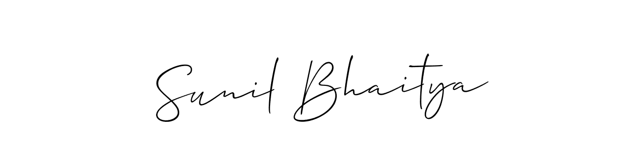 Design your own signature with our free online signature maker. With this signature software, you can create a handwritten (Allison_Script) signature for name Sunil Bhaitya. Sunil Bhaitya signature style 2 images and pictures png
