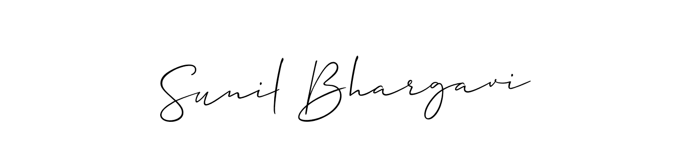 Create a beautiful signature design for name Sunil Bhargavi. With this signature (Allison_Script) fonts, you can make a handwritten signature for free. Sunil Bhargavi signature style 2 images and pictures png