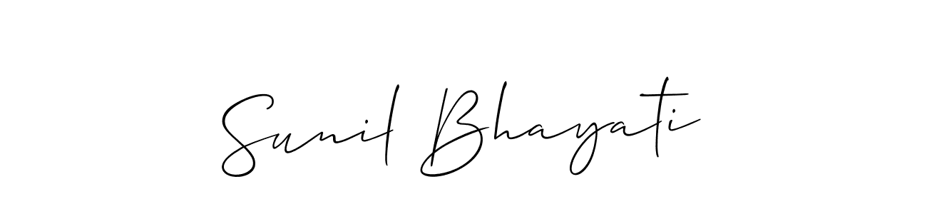 The best way (Allison_Script) to make a short signature is to pick only two or three words in your name. The name Sunil Bhayati include a total of six letters. For converting this name. Sunil Bhayati signature style 2 images and pictures png