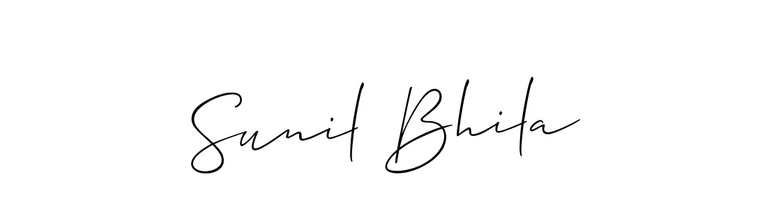 The best way (Allison_Script) to make a short signature is to pick only two or three words in your name. The name Sunil Bhila include a total of six letters. For converting this name. Sunil Bhila signature style 2 images and pictures png