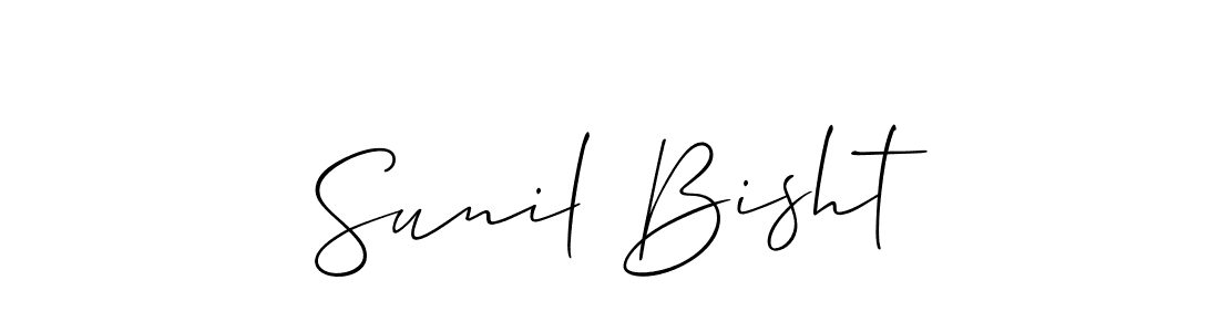 How to make Sunil Bisht name signature. Use Allison_Script style for creating short signs online. This is the latest handwritten sign. Sunil Bisht signature style 2 images and pictures png