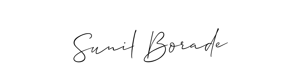 The best way (Allison_Script) to make a short signature is to pick only two or three words in your name. The name Sunil Borade include a total of six letters. For converting this name. Sunil Borade signature style 2 images and pictures png