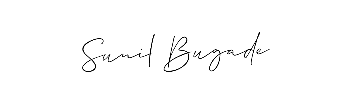 Allison_Script is a professional signature style that is perfect for those who want to add a touch of class to their signature. It is also a great choice for those who want to make their signature more unique. Get Sunil Bugade name to fancy signature for free. Sunil Bugade signature style 2 images and pictures png
