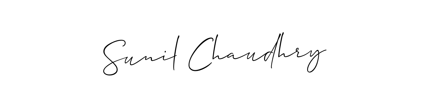 Make a short Sunil Chaudhry signature style. Manage your documents anywhere anytime using Allison_Script. Create and add eSignatures, submit forms, share and send files easily. Sunil Chaudhry signature style 2 images and pictures png