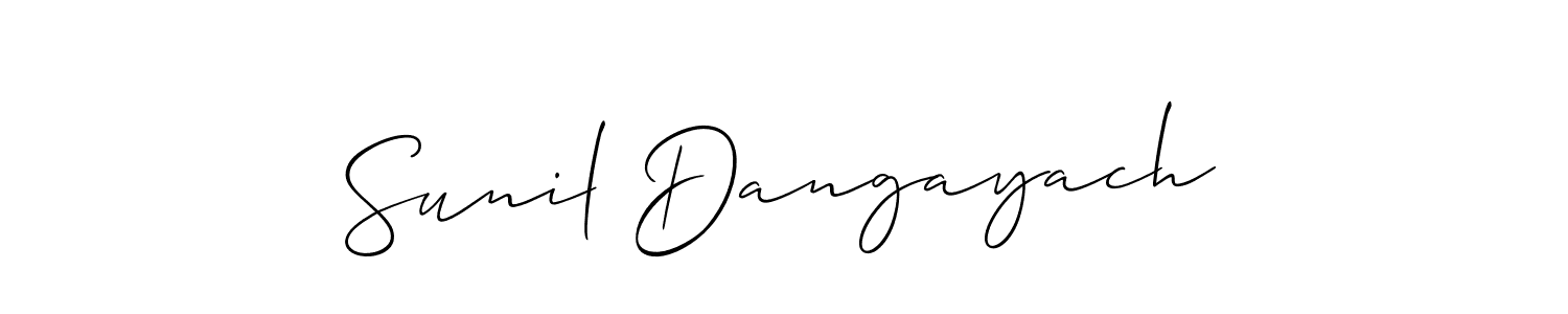 Allison_Script is a professional signature style that is perfect for those who want to add a touch of class to their signature. It is also a great choice for those who want to make their signature more unique. Get Sunil Dangayach name to fancy signature for free. Sunil Dangayach signature style 2 images and pictures png