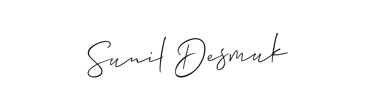 Allison_Script is a professional signature style that is perfect for those who want to add a touch of class to their signature. It is also a great choice for those who want to make their signature more unique. Get Sunil Desmuk name to fancy signature for free. Sunil Desmuk signature style 2 images and pictures png