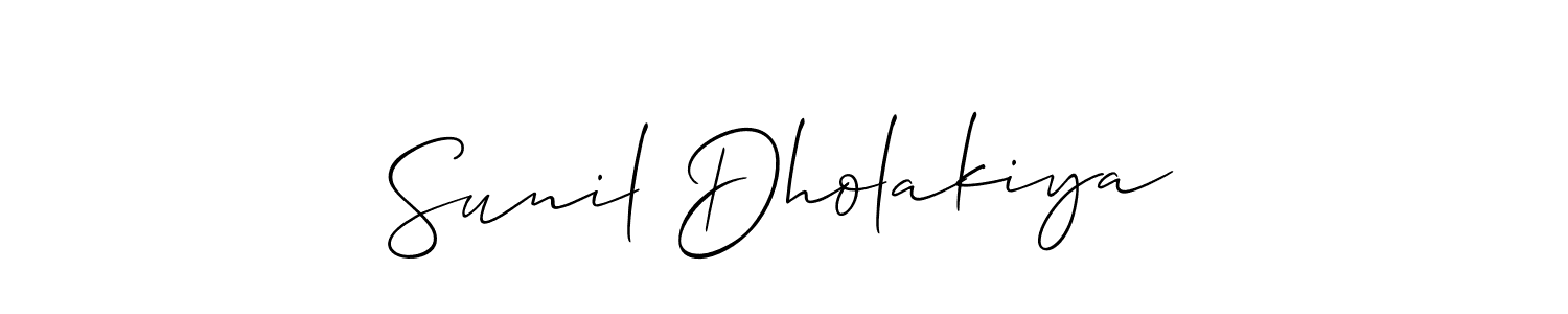 Sunil Dholakiya stylish signature style. Best Handwritten Sign (Allison_Script) for my name. Handwritten Signature Collection Ideas for my name Sunil Dholakiya. Sunil Dholakiya signature style 2 images and pictures png