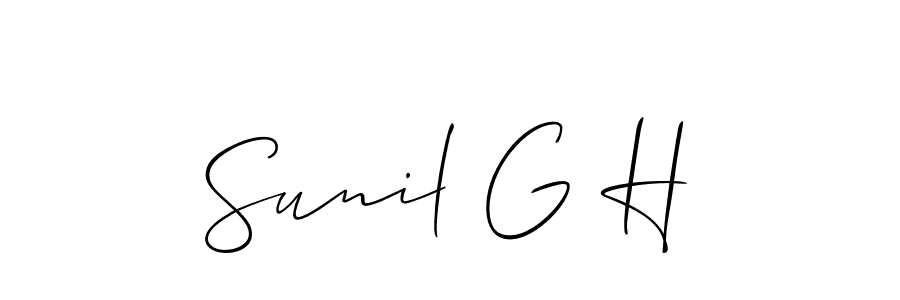 You should practise on your own different ways (Allison_Script) to write your name (Sunil G H) in signature. don't let someone else do it for you. Sunil G H signature style 2 images and pictures png