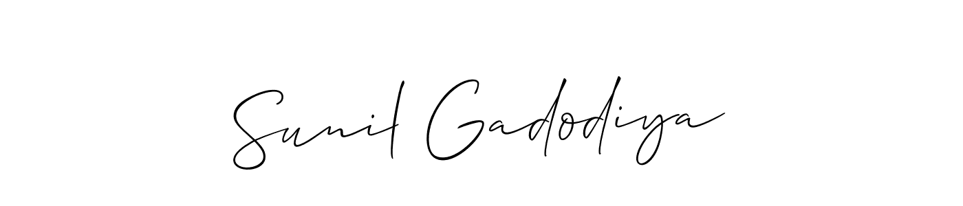 You should practise on your own different ways (Allison_Script) to write your name (Sunil Gadodiya) in signature. don't let someone else do it for you. Sunil Gadodiya signature style 2 images and pictures png