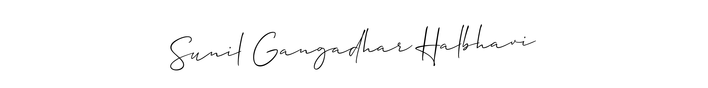 Allison_Script is a professional signature style that is perfect for those who want to add a touch of class to their signature. It is also a great choice for those who want to make their signature more unique. Get Sunil Gangadhar Halbhavi name to fancy signature for free. Sunil Gangadhar Halbhavi signature style 2 images and pictures png