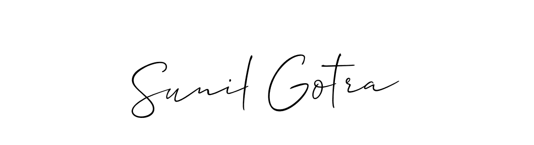 Create a beautiful signature design for name Sunil Gotra. With this signature (Allison_Script) fonts, you can make a handwritten signature for free. Sunil Gotra signature style 2 images and pictures png