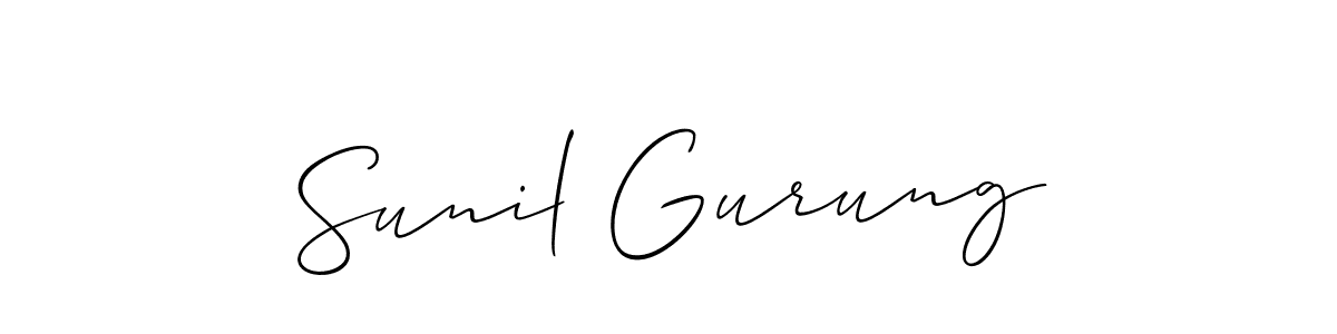 Sunil Gurung stylish signature style. Best Handwritten Sign (Allison_Script) for my name. Handwritten Signature Collection Ideas for my name Sunil Gurung. Sunil Gurung signature style 2 images and pictures png