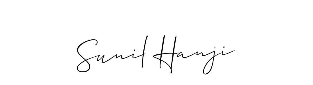 You should practise on your own different ways (Allison_Script) to write your name (Sunil Hanji) in signature. don't let someone else do it for you. Sunil Hanji signature style 2 images and pictures png