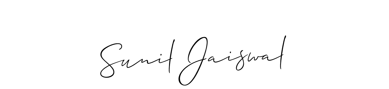 This is the best signature style for the Sunil Jaiswal name. Also you like these signature font (Allison_Script). Mix name signature. Sunil Jaiswal signature style 2 images and pictures png