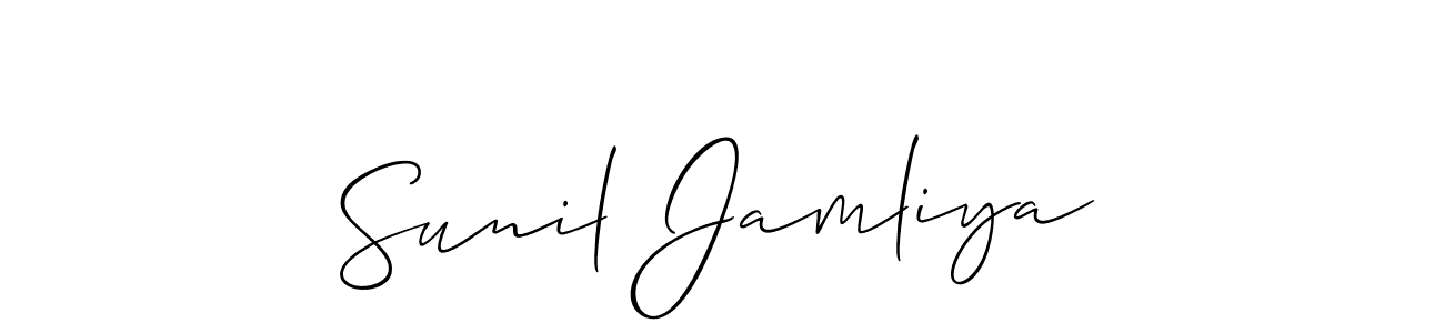 Use a signature maker to create a handwritten signature online. With this signature software, you can design (Allison_Script) your own signature for name Sunil Jamliya. Sunil Jamliya signature style 2 images and pictures png