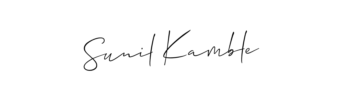 How to make Sunil Kamble name signature. Use Allison_Script style for creating short signs online. This is the latest handwritten sign. Sunil Kamble signature style 2 images and pictures png