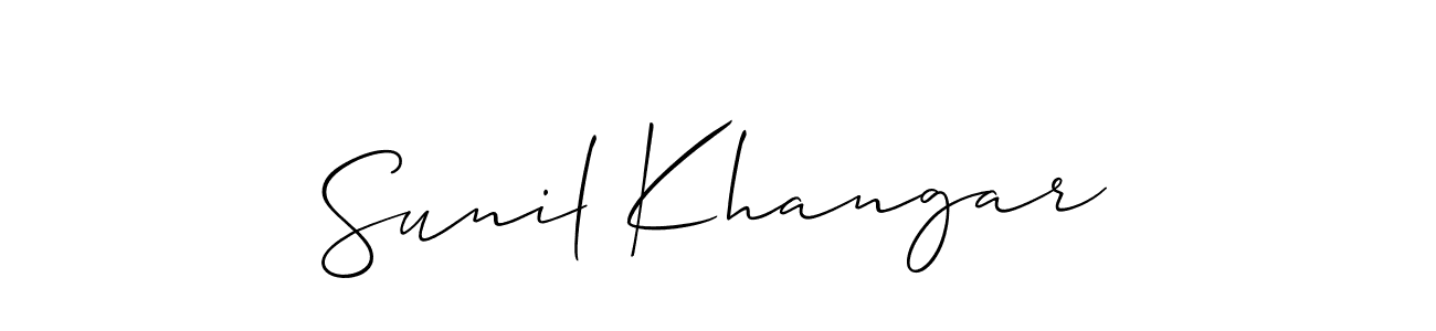 How to Draw Sunil Khangar signature style? Allison_Script is a latest design signature styles for name Sunil Khangar. Sunil Khangar signature style 2 images and pictures png