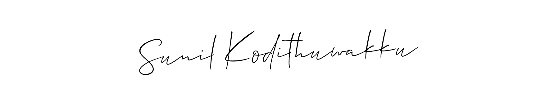 Also we have Sunil Kodithuwakku name is the best signature style. Create professional handwritten signature collection using Allison_Script autograph style. Sunil Kodithuwakku signature style 2 images and pictures png