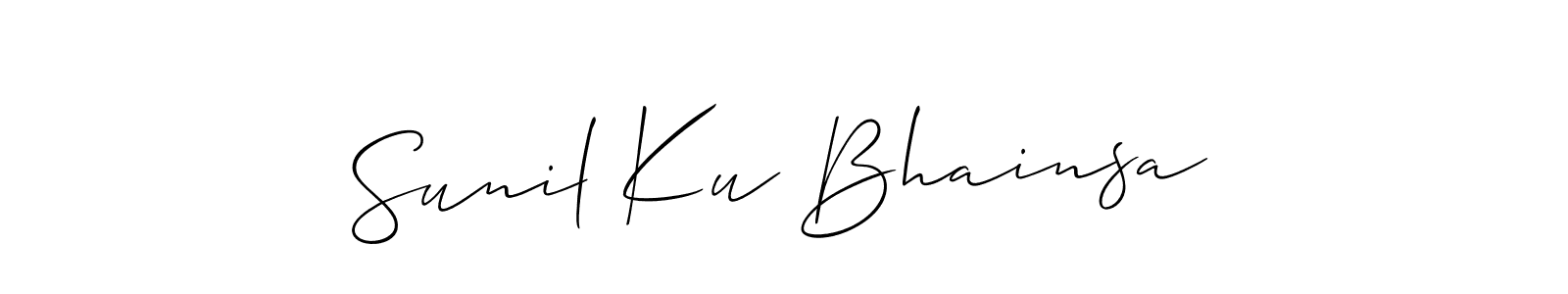 Also we have Sunil Ku Bhainsa name is the best signature style. Create professional handwritten signature collection using Allison_Script autograph style. Sunil Ku Bhainsa signature style 2 images and pictures png