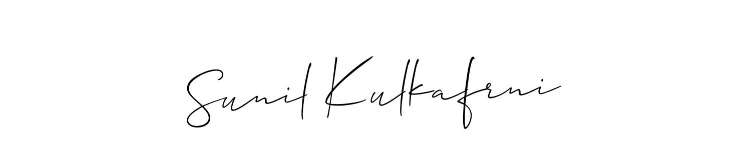 if you are searching for the best signature style for your name Sunil Kulkafrni. so please give up your signature search. here we have designed multiple signature styles  using Allison_Script. Sunil Kulkafrni signature style 2 images and pictures png