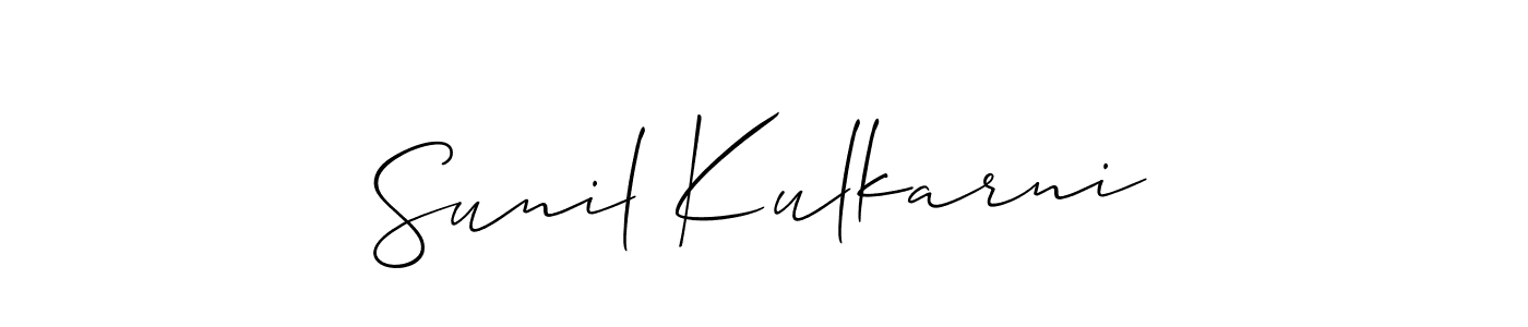 Make a short Sunil Kulkarni signature style. Manage your documents anywhere anytime using Allison_Script. Create and add eSignatures, submit forms, share and send files easily. Sunil Kulkarni signature style 2 images and pictures png