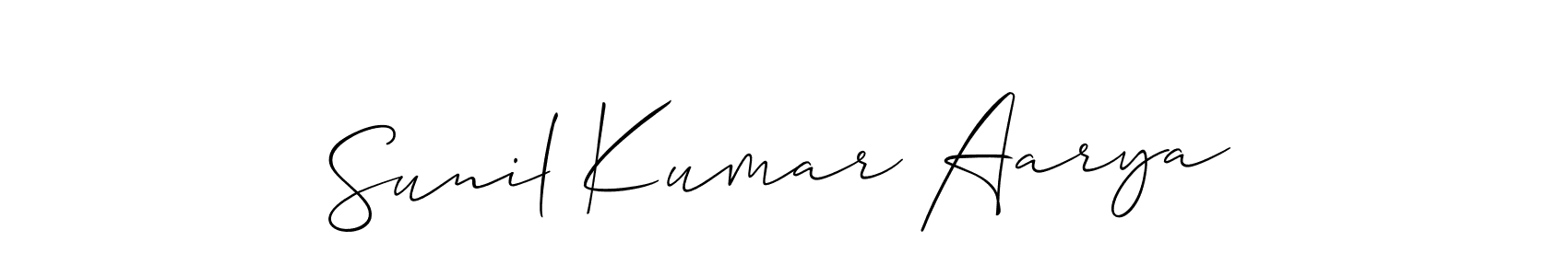 How to make Sunil Kumar Aarya name signature. Use Allison_Script style for creating short signs online. This is the latest handwritten sign. Sunil Kumar Aarya signature style 2 images and pictures png