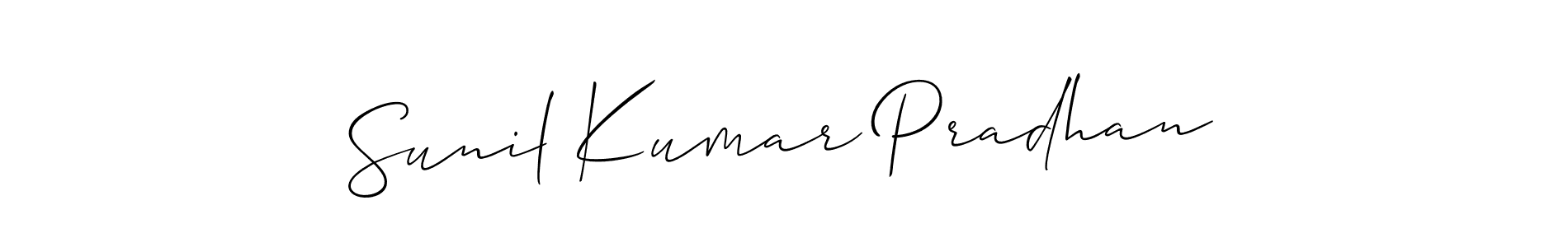 Use a signature maker to create a handwritten signature online. With this signature software, you can design (Allison_Script) your own signature for name Sunil Kumar Pradhan. Sunil Kumar Pradhan signature style 2 images and pictures png