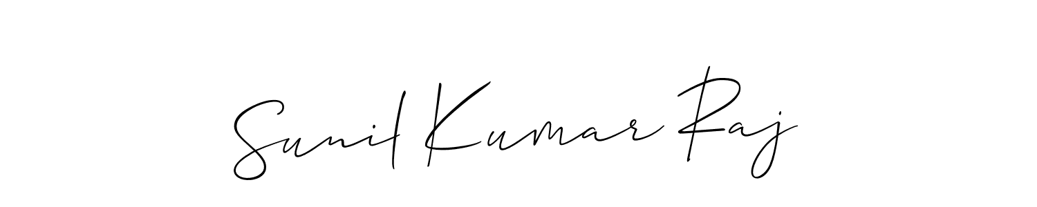 How to make Sunil Kumar Raj name signature. Use Allison_Script style for creating short signs online. This is the latest handwritten sign. Sunil Kumar Raj signature style 2 images and pictures png