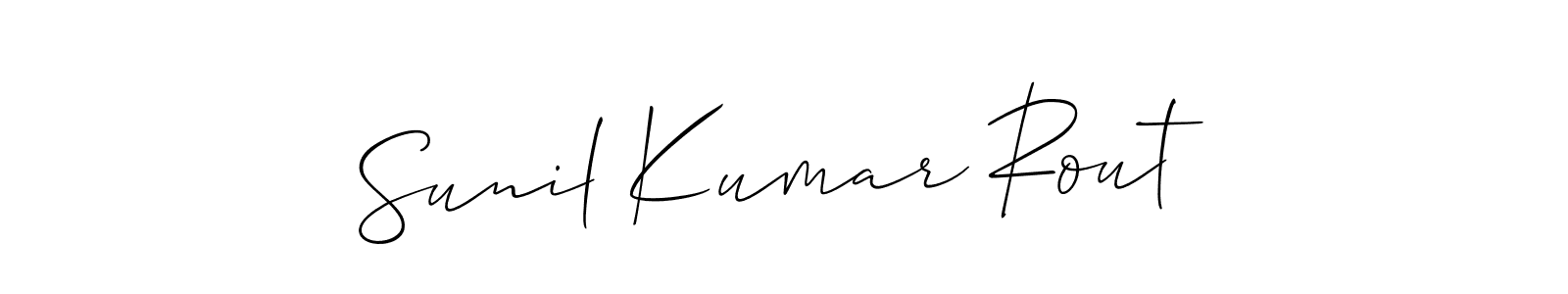 The best way (Allison_Script) to make a short signature is to pick only two or three words in your name. The name Sunil Kumar Rout include a total of six letters. For converting this name. Sunil Kumar Rout signature style 2 images and pictures png