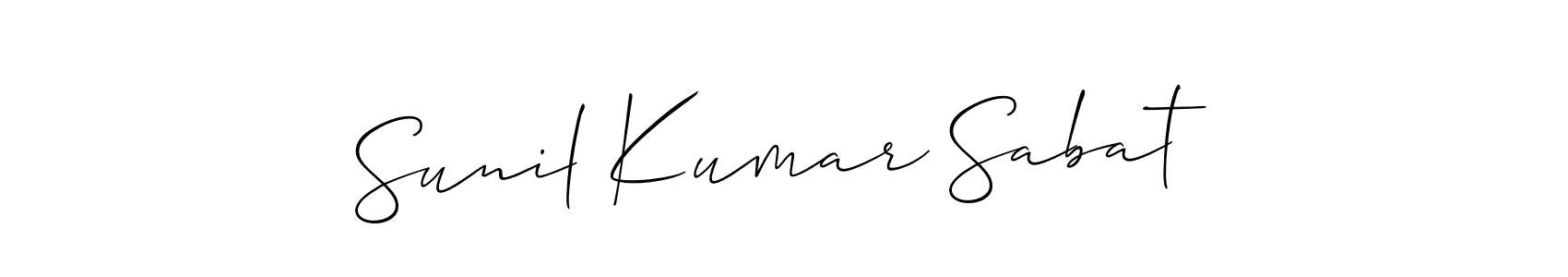 The best way (Allison_Script) to make a short signature is to pick only two or three words in your name. The name Sunil Kumar Sabat include a total of six letters. For converting this name. Sunil Kumar Sabat signature style 2 images and pictures png