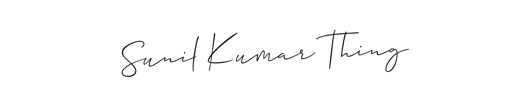 if you are searching for the best signature style for your name Sunil Kumar Thing. so please give up your signature search. here we have designed multiple signature styles  using Allison_Script. Sunil Kumar Thing signature style 2 images and pictures png