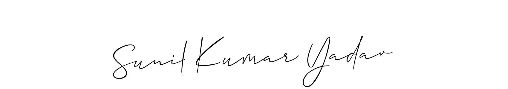 Allison_Script is a professional signature style that is perfect for those who want to add a touch of class to their signature. It is also a great choice for those who want to make their signature more unique. Get Sunil Kumar Yadav name to fancy signature for free. Sunil Kumar Yadav signature style 2 images and pictures png