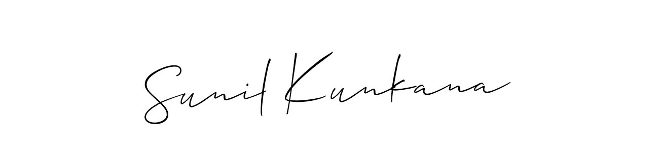 Create a beautiful signature design for name Sunil Kunkana. With this signature (Allison_Script) fonts, you can make a handwritten signature for free. Sunil Kunkana signature style 2 images and pictures png