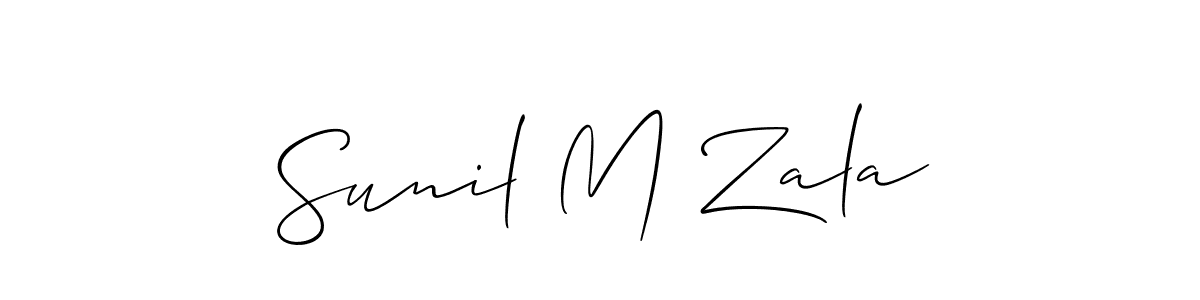 Make a beautiful signature design for name Sunil M Zala. With this signature (Allison_Script) style, you can create a handwritten signature for free. Sunil M Zala signature style 2 images and pictures png